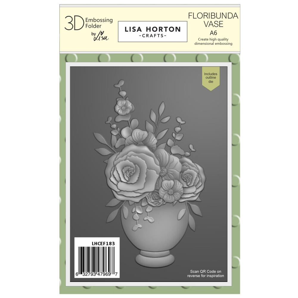 Lisa Horton Crafts Floribunda Vase Embossing Folder and Die Set lhcef183