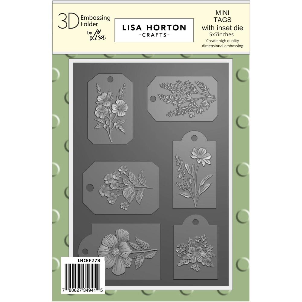 Lisa Horton Crafts Mini Tags Embossing Folder and Die Set lhcef273