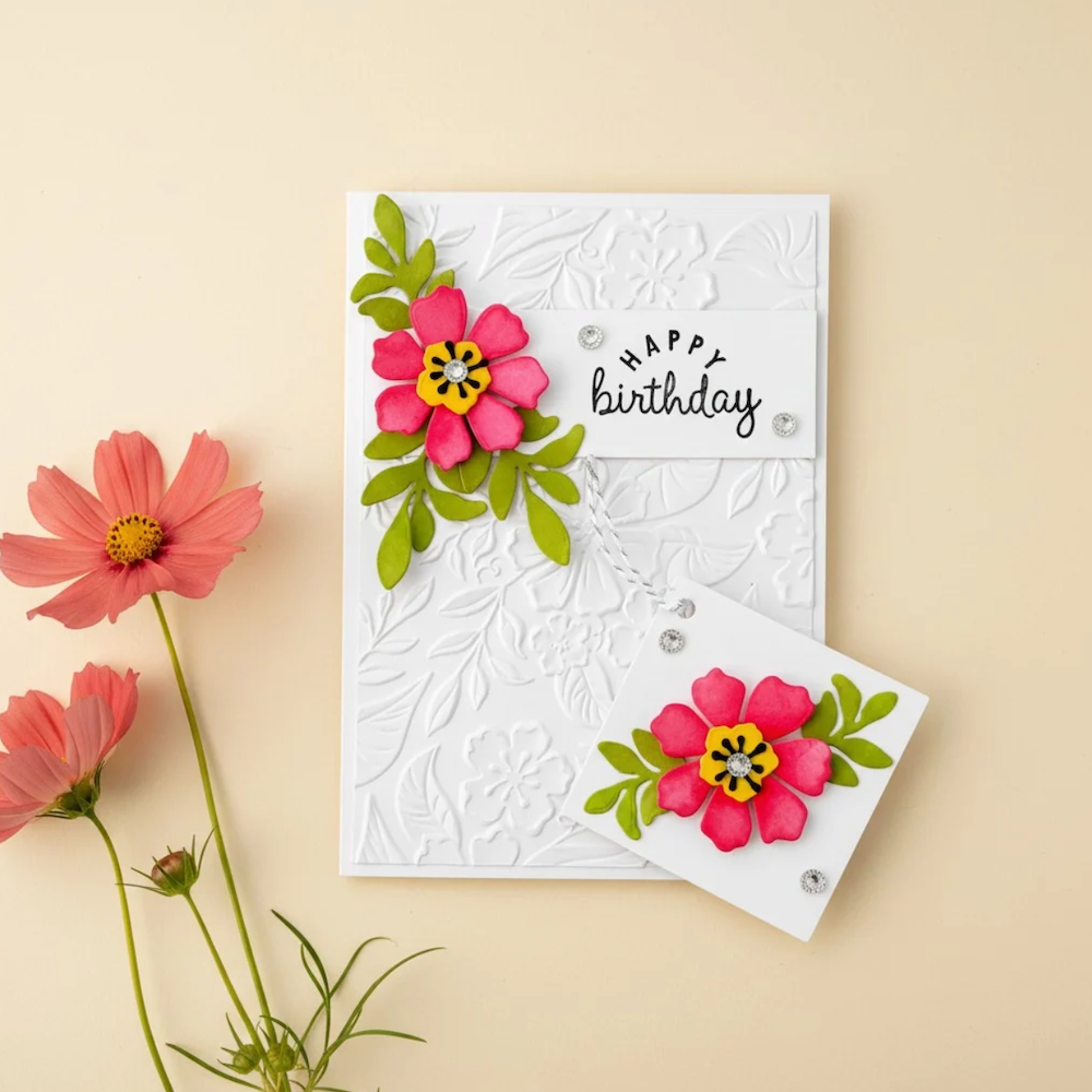 Lisa Horton Crafts Perfect Posie 3D Embossing Folder lhcef278 happy birthday