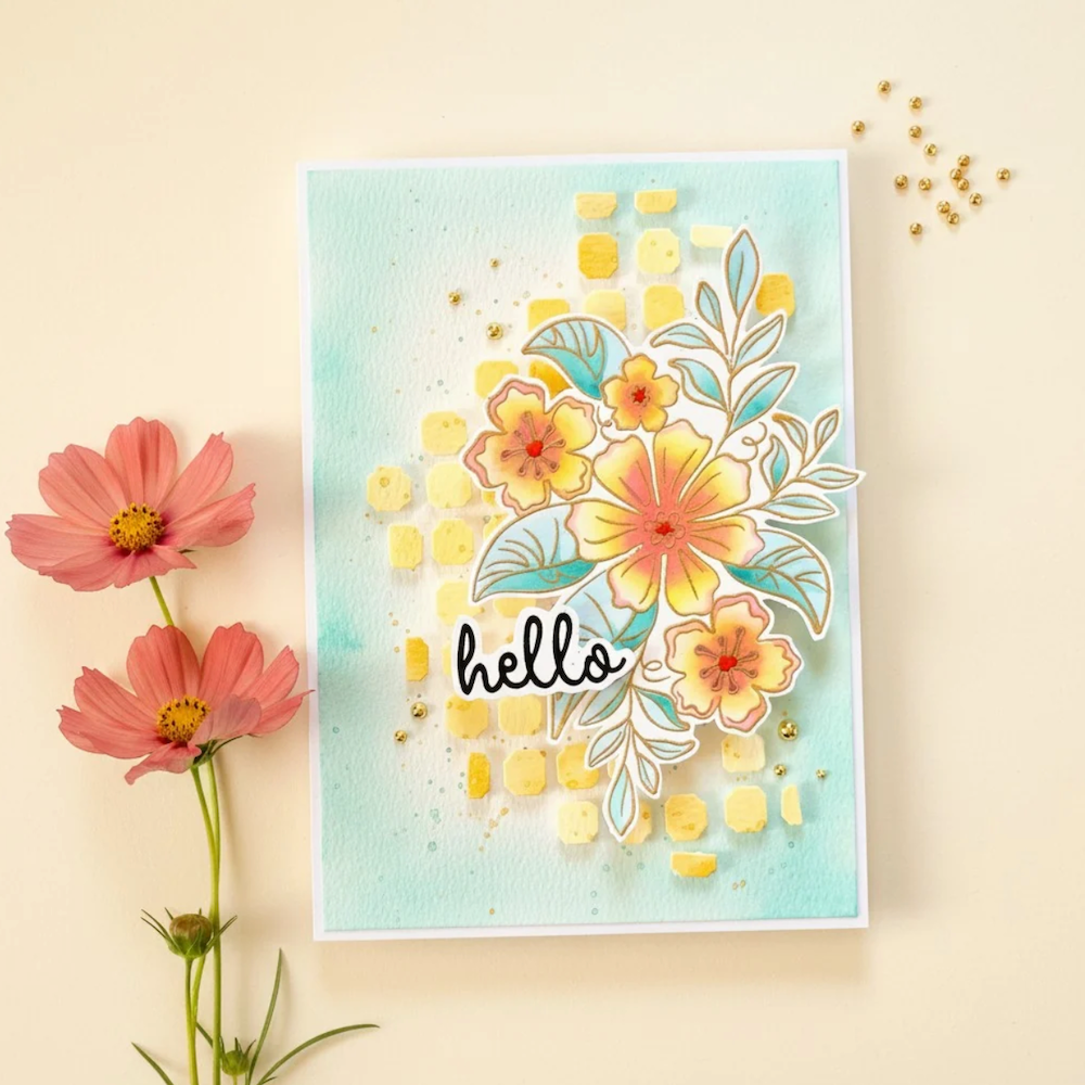 Lisa Horton Crafts Perfect Posie Layering Stencil Set lhcas243 hello