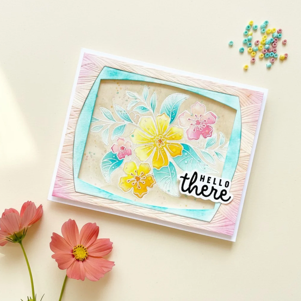 Lisa Horton Crafts Perfect Posie Layering Stencil Set lhcas243 hello there flowers