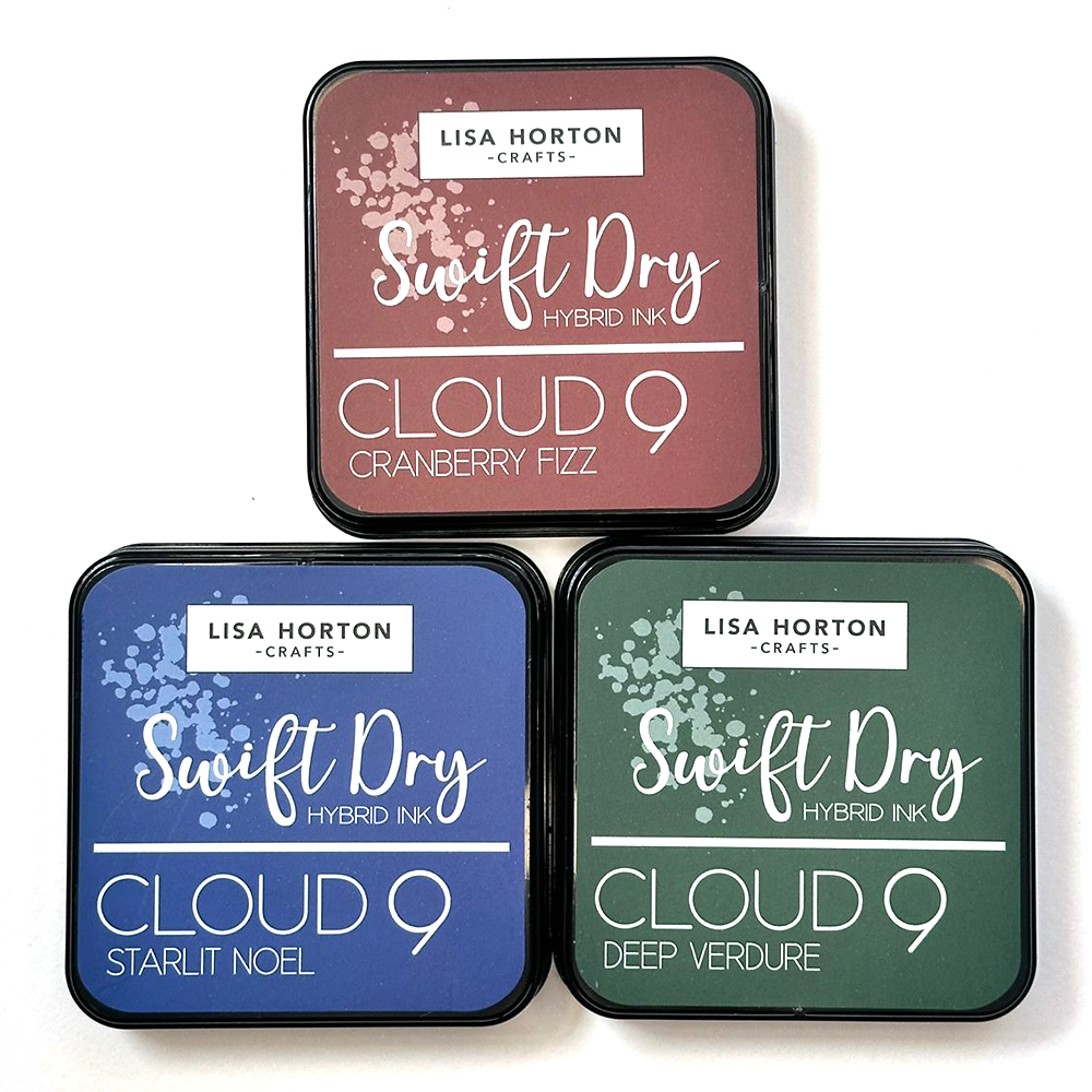 Lisa Horton Crafts Starlit Noel Cranberry Fizz and Deep Verdure Set of 3 Swift Dry Ink Pads lhcip245