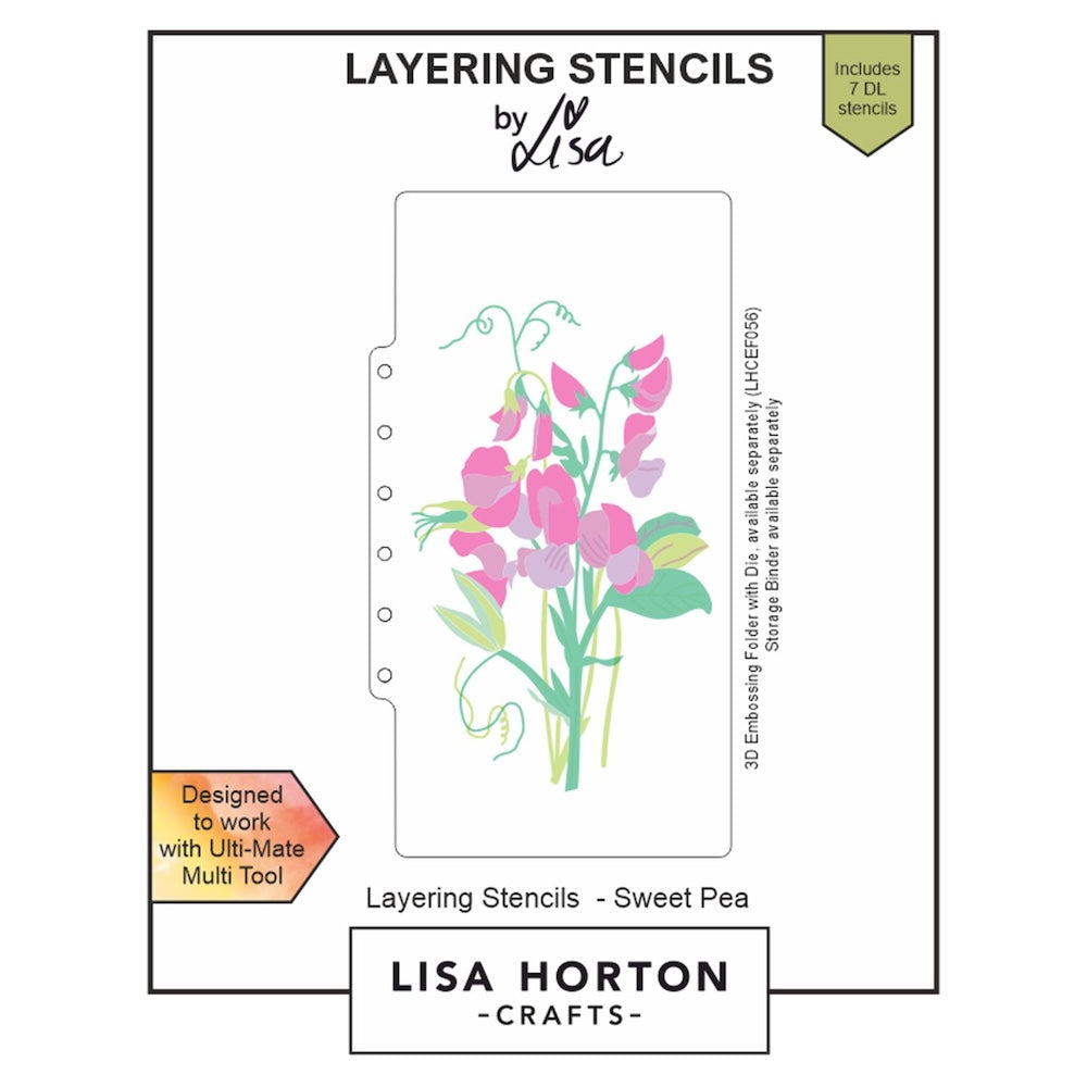 Lisa Horton Crafts Sweet Pea Stencil Set lhcas037