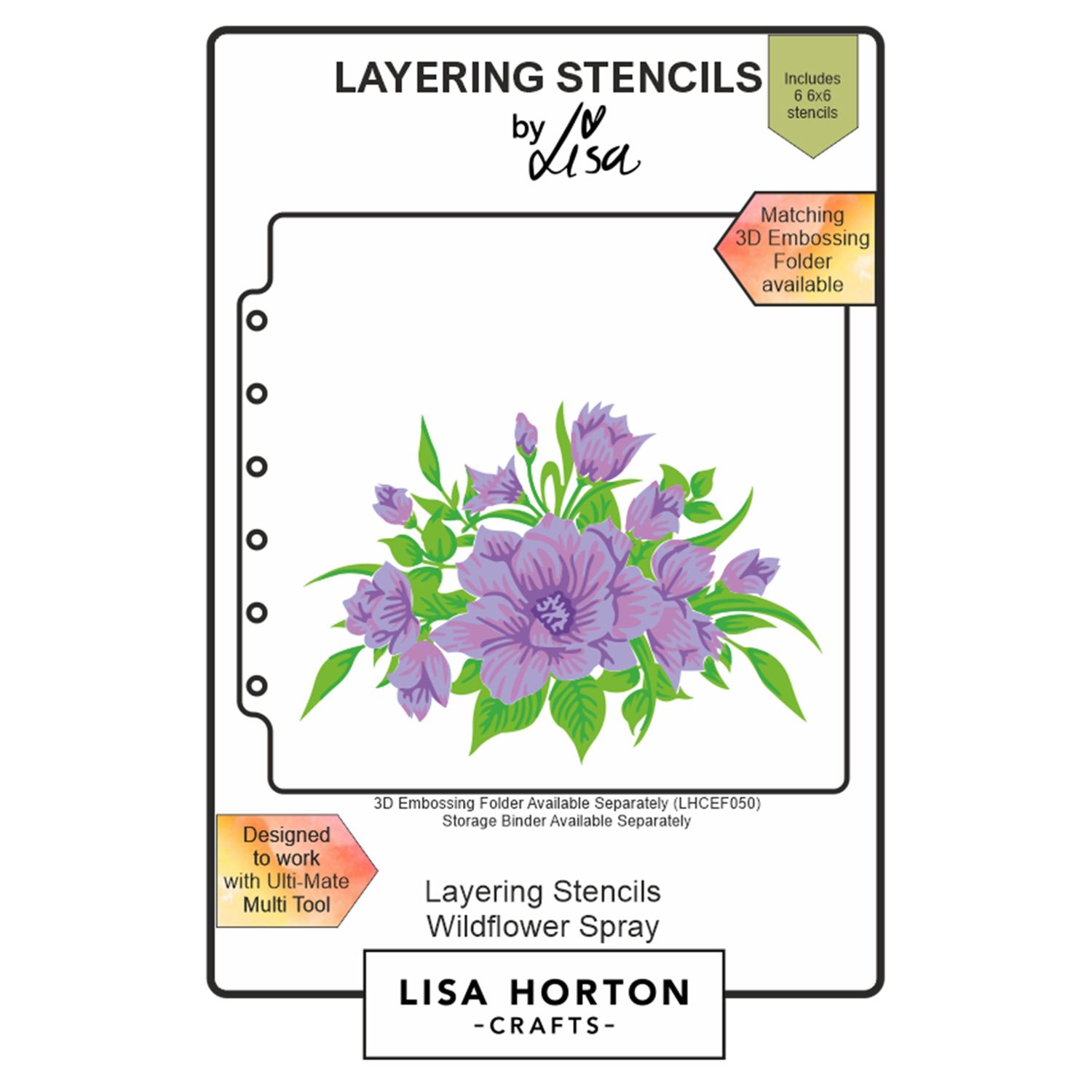 Lisa Horton Crafts Wildflower Spray Stencil Set lhcas026