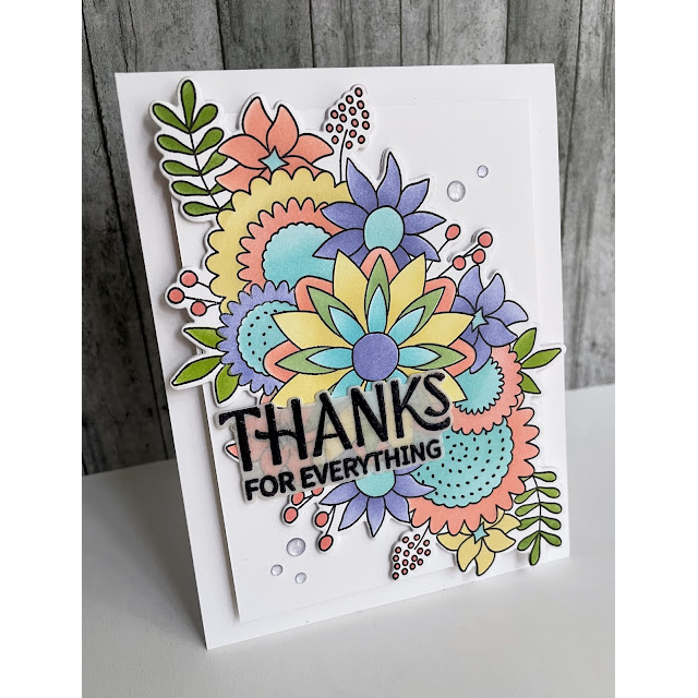 Simon Says Stamp Set of 5 Stencils Mandala Blossoms 1078stc You Are My Favorite Thanks Card | color-code:ALT05