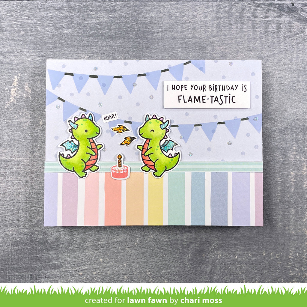 Lawn Fawn Bunting Background Stencils lf3453 flame-tastic
