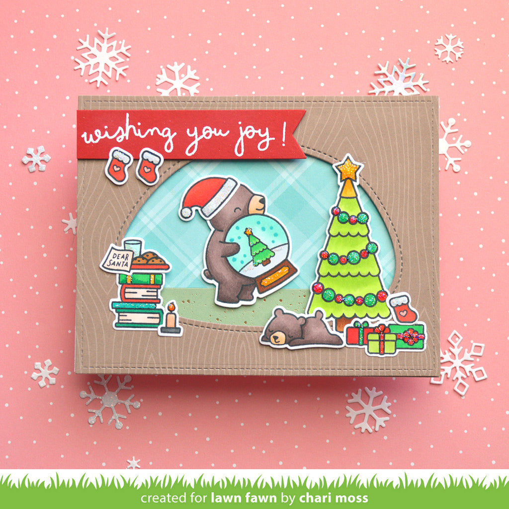 Lawn Fawn Scribbled Sentiments: Winter Clear Stamps lf3279 wishing you joy