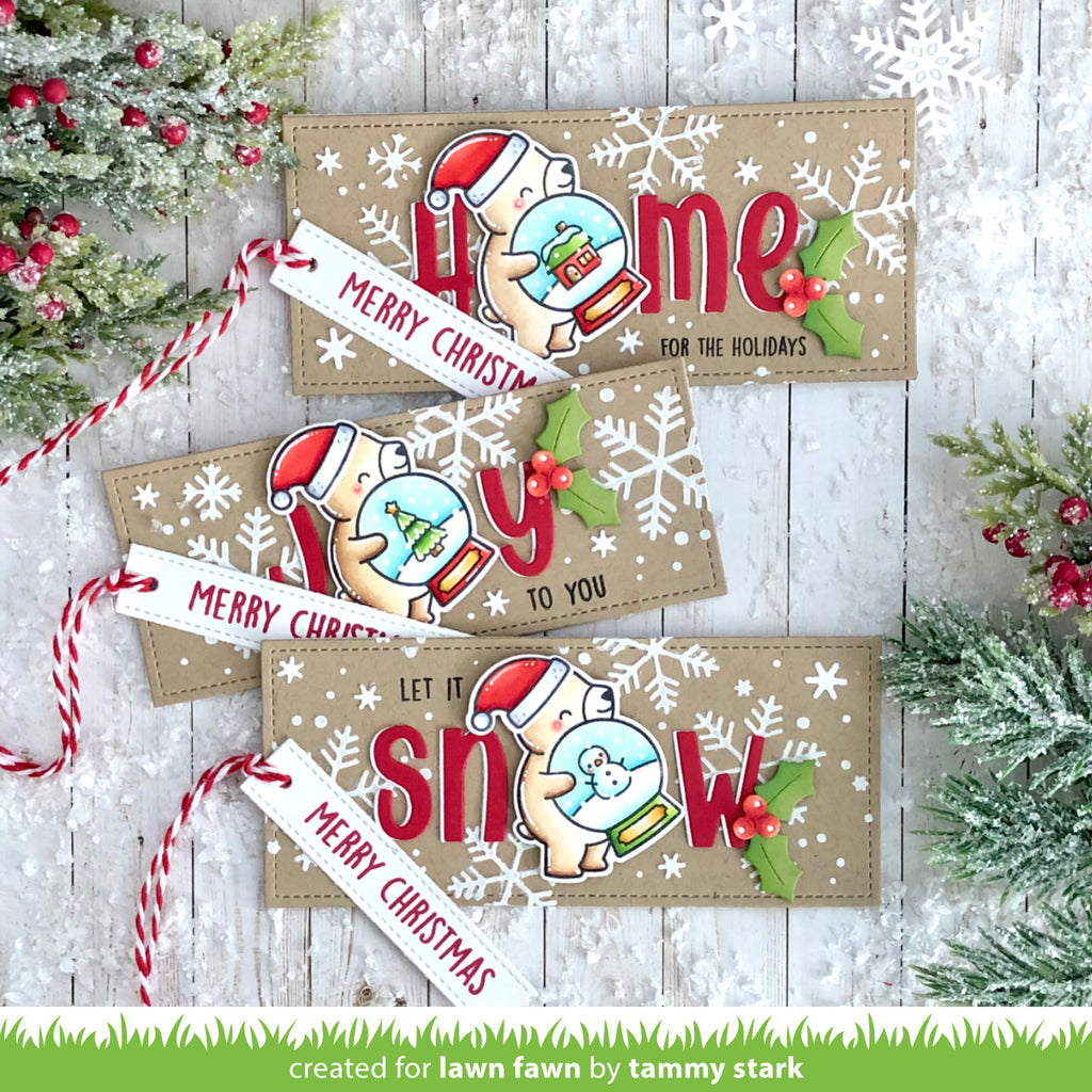 Lawn Fawn Little Snow Globe: Bear Clear Stamps lf3274 Tags