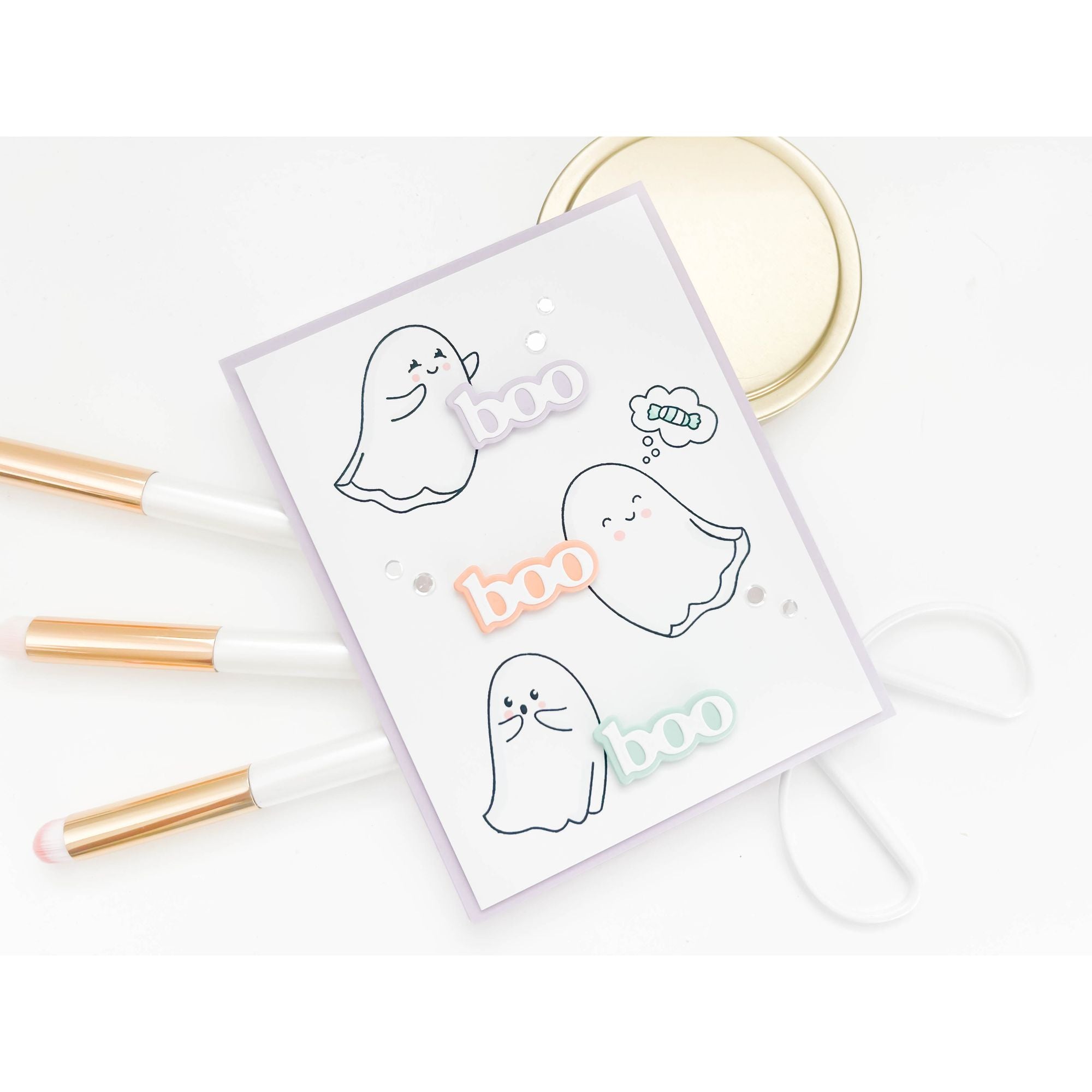 Simon Says Stamp Little Boo Wafer Dies s1073 STAMPtember Halloween Card 