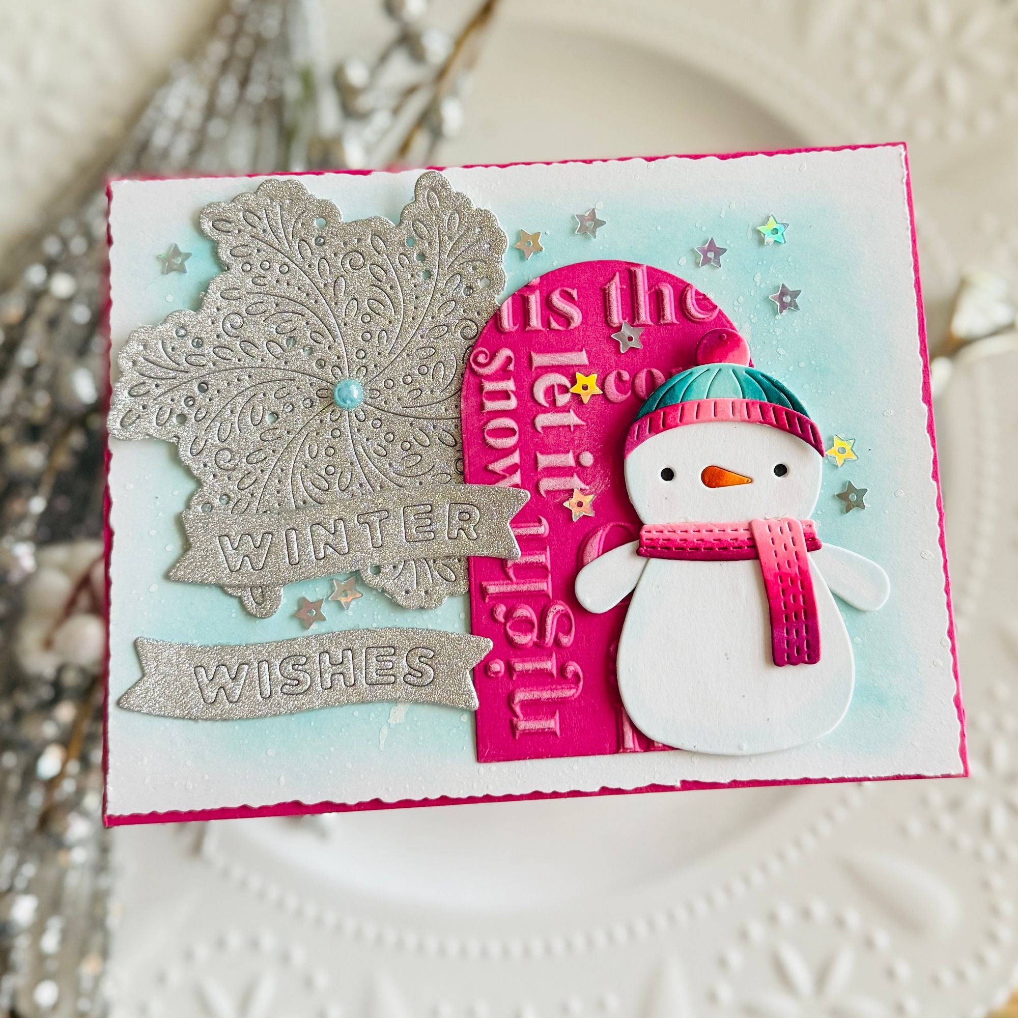 CZ Design Little Winter Banners Wafer Dies czd285 DieCember Christmas Card