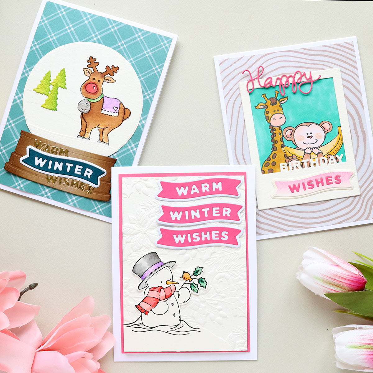 CZ Design Little Winter Banners Wafer Dies czd285 DieCember Card Set