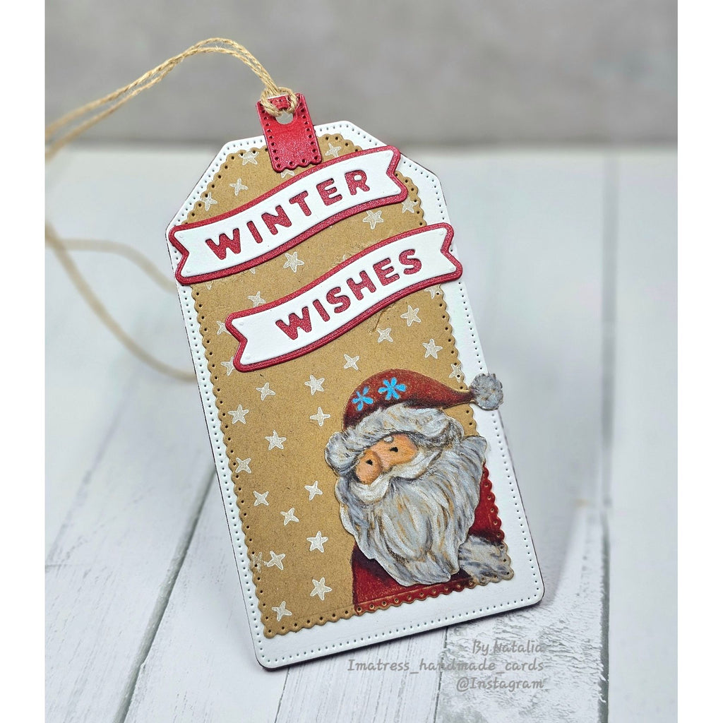 CZ Design Little Winter Banners Wafer Dies czd285 DieCember Christmas Tag