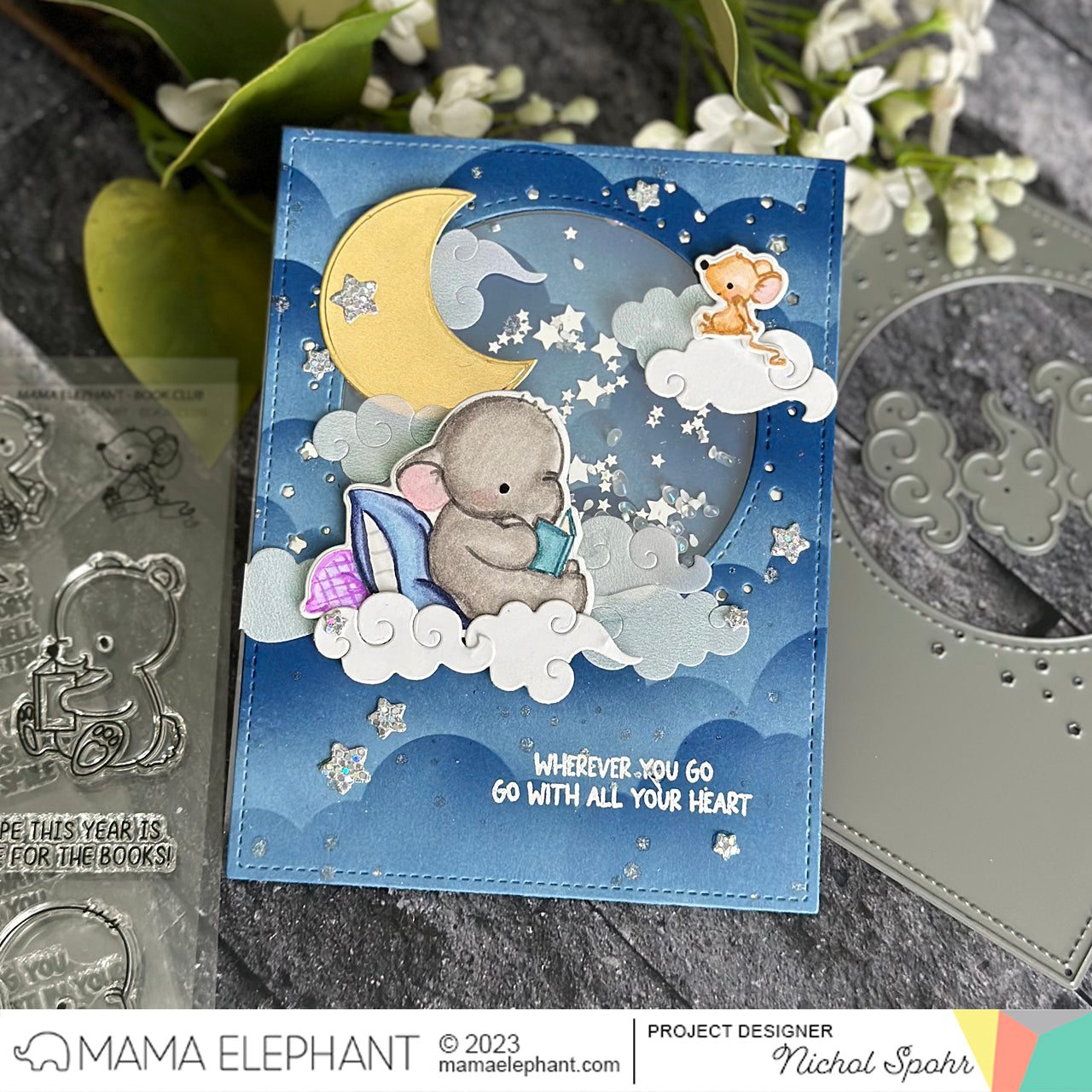 Mama Elephant Midnight Cover Plate Creative Cuts Steel Dies Moon | color-code:ALT01
