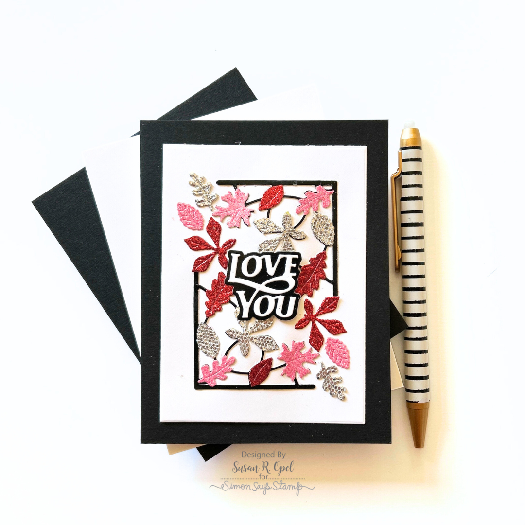 Simon Says Stamp Lively Leaf Corner Wafer Dies s1045 STAMPtember Love You Card
