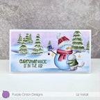 Purple Onion Designs Tofu And The Snowman Cling Stamp pod5004 Christmas Magic Is In The Air Card
