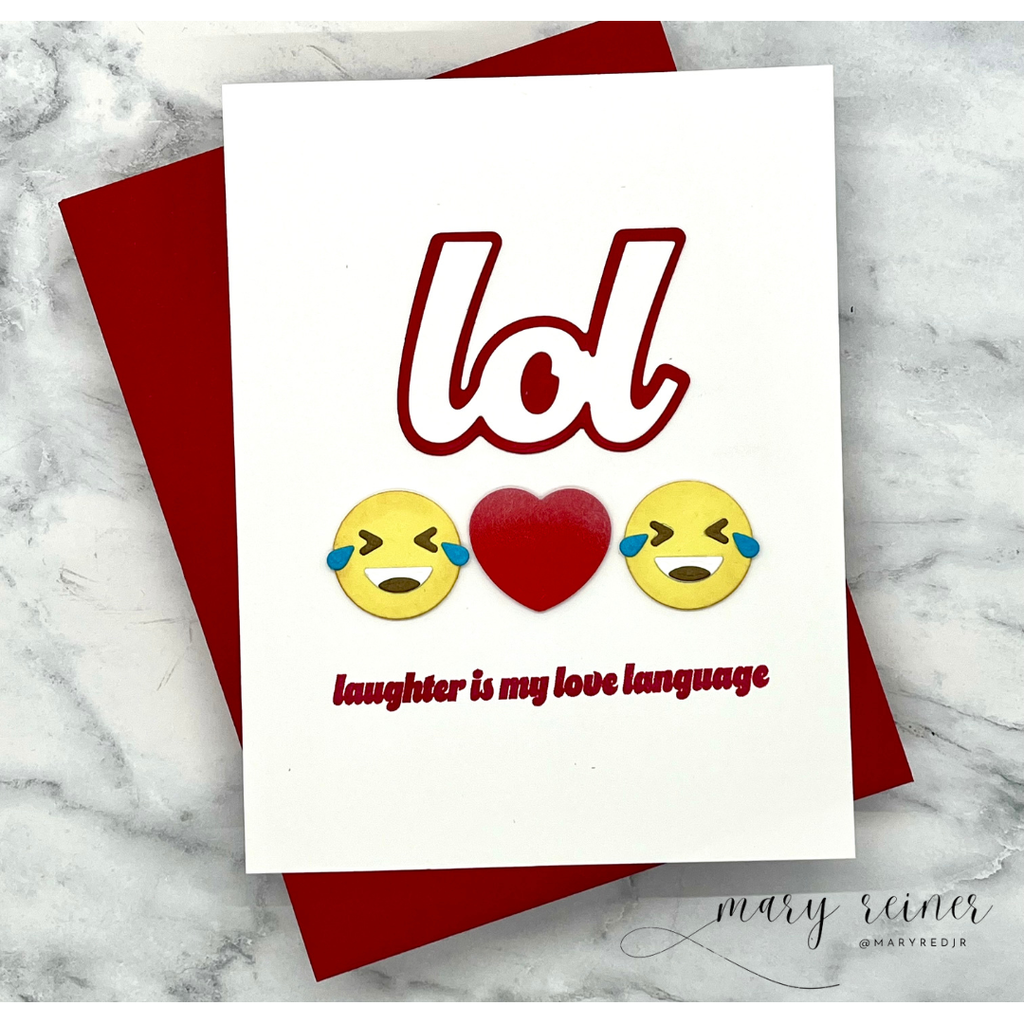CZ Design Lol + Emoji Wafer Dies czd269c Happy Camper LOL Card