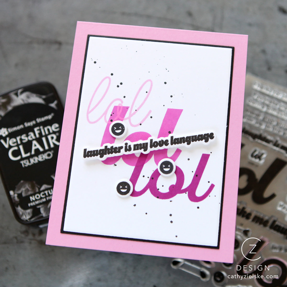 CZ Design Stamps and Dies LOL + Emoji Bundle set1034lot Happy Camper LOL Card | color-code:ALT02