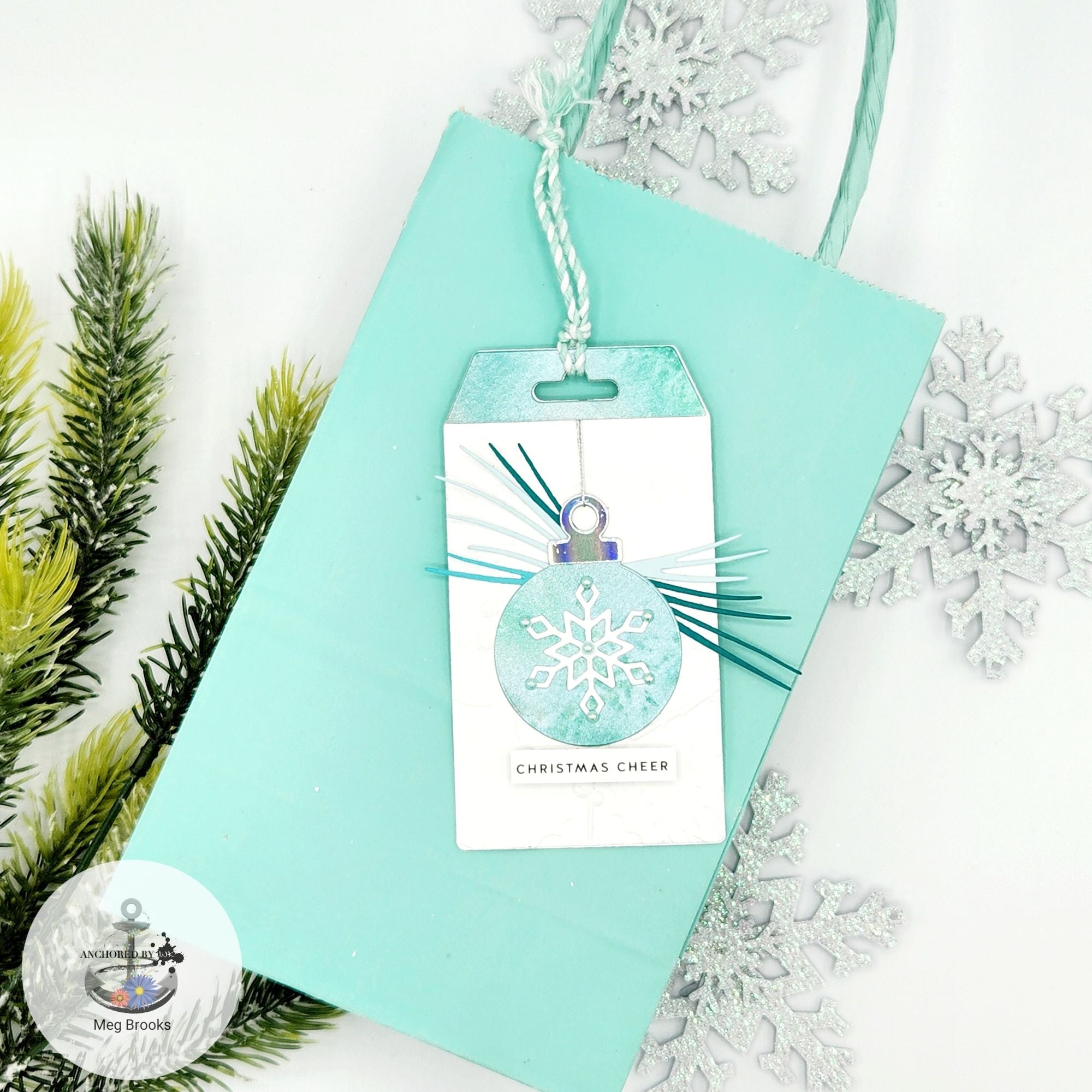 Simon Says Stamp Long Leaf Pine Sprig Wafer Dies s882 Diecember Christmas Tag
