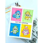 Simon Says Clear Stamps Look Hoo's Graduating 3424ssc Grid Card Adriana Arminio