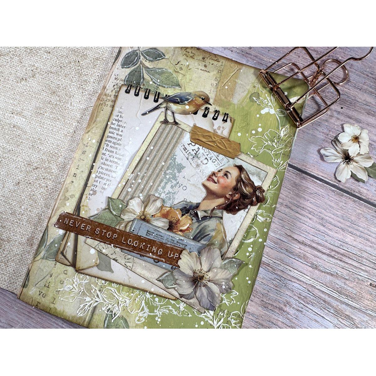 Stamperia Create Happiness Secret Diary Labels Clear Stamps wtk192 bird