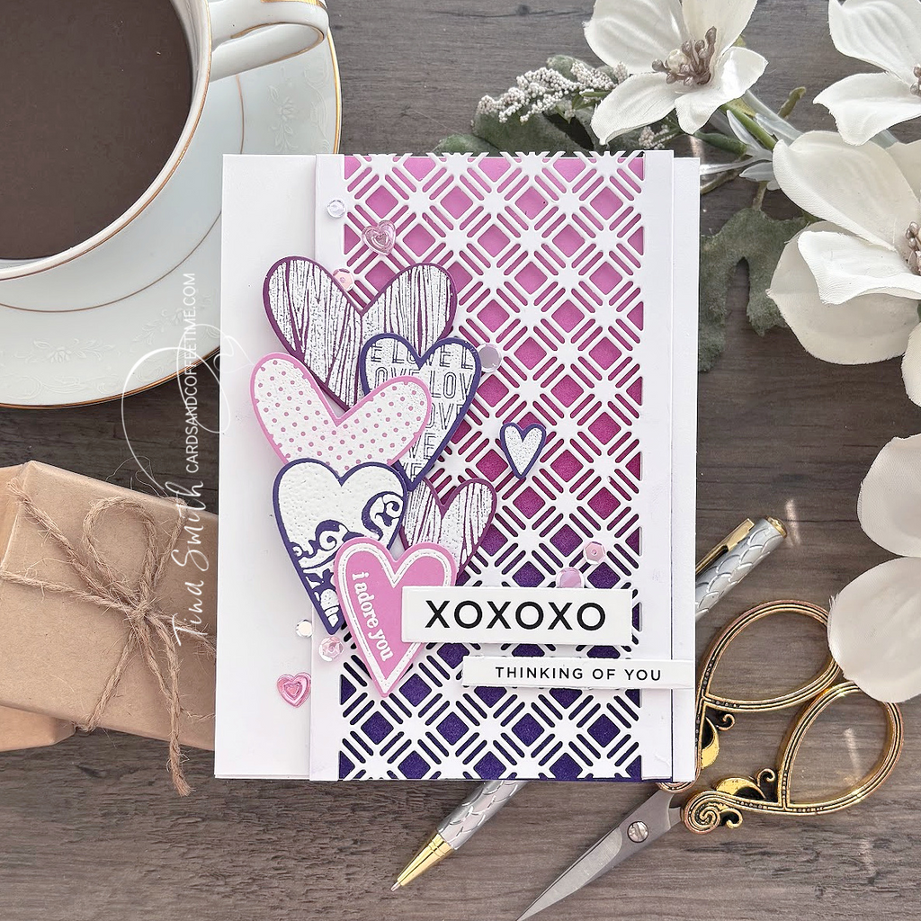 Simon Says Stamp Lots of Hearts Wafer Dies 1548sdc Heart to Heart Thinking of You Card | color-code:ALT01