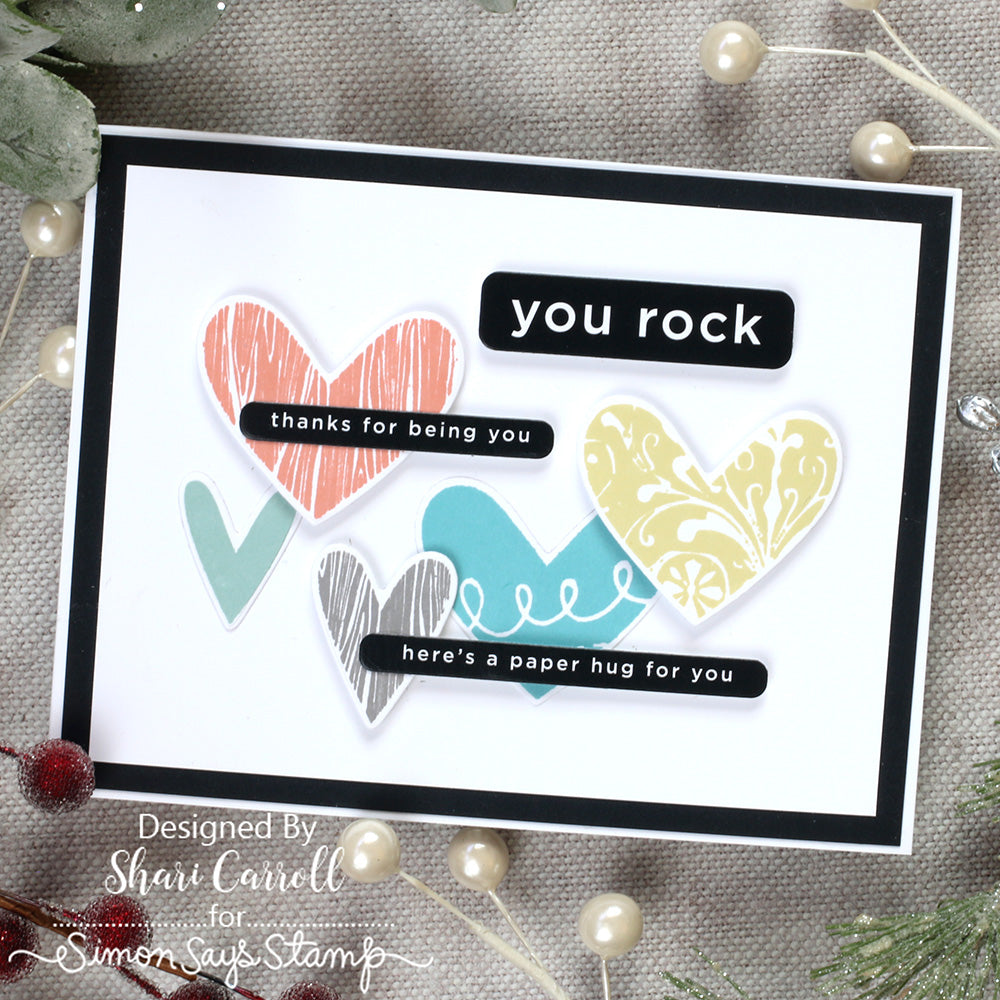 Simon Says Clear Stamps Lots of Hearts sss101208 Heart to Heart Friend Card