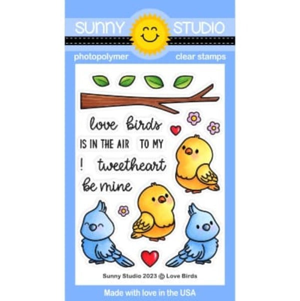 Sunny Studio Love Birds Clear Stamps sscl-364