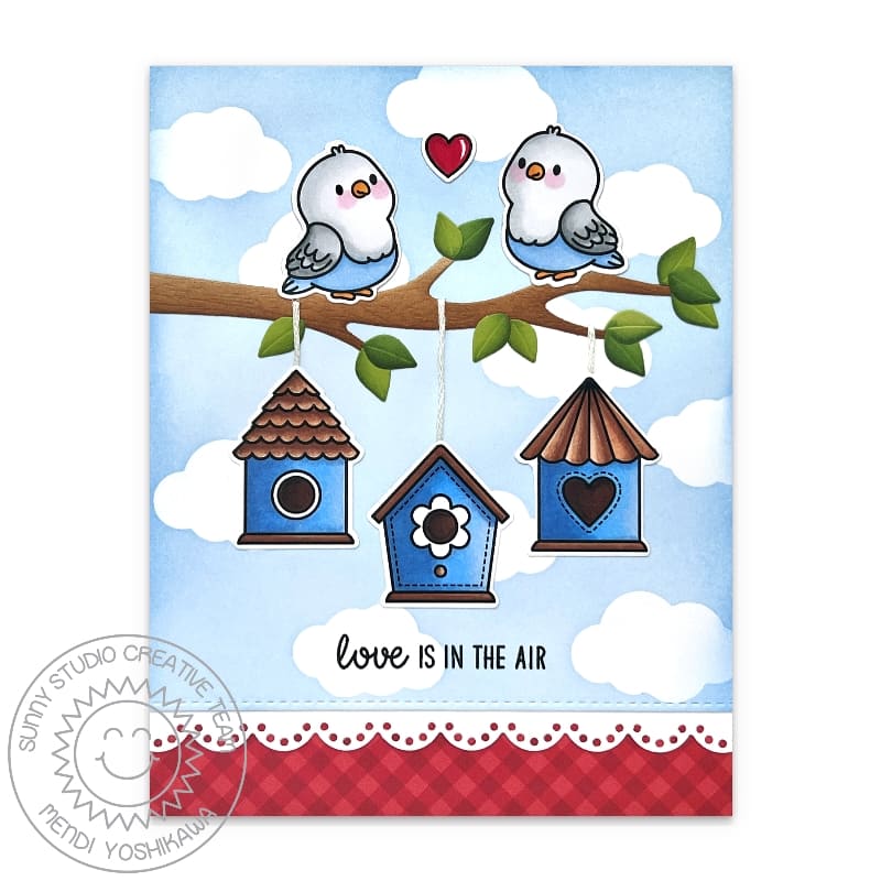Sunny Studio Love Birds Clear Stamps sscl-364 doves