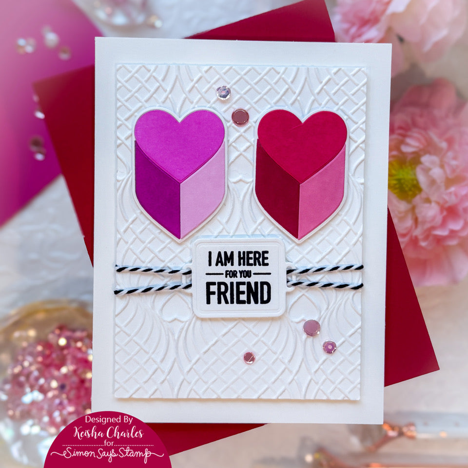 Simon Says Stamp Set of 3 Stencils Love City 1115stc Heart to Heart Friend Card | color-code:ALT04