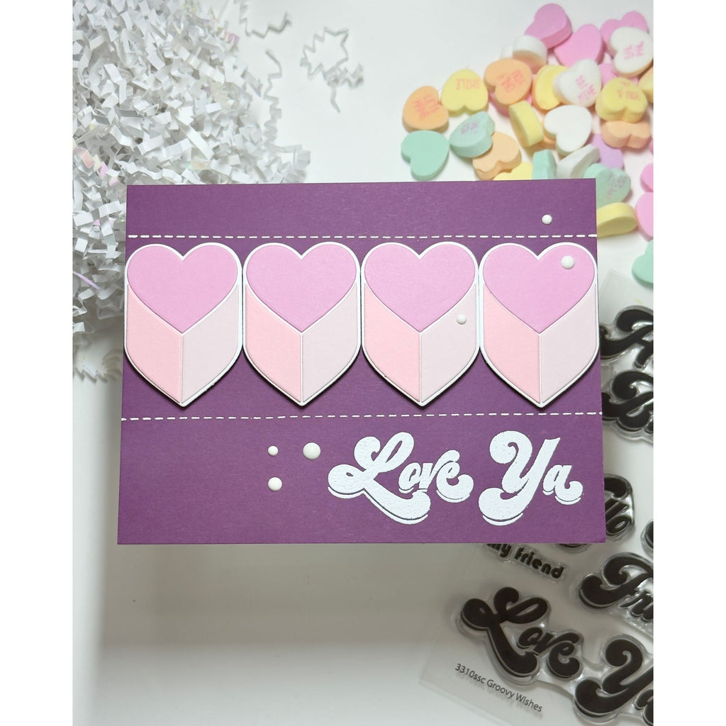 Simon Says Stamp Set of 3 Stencils Love City 1115stc Heart to Heart