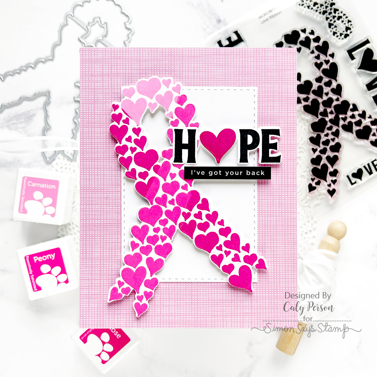 Simon Says Stamps And Dies Love Ribbon Hope Card | color-code:ALT01