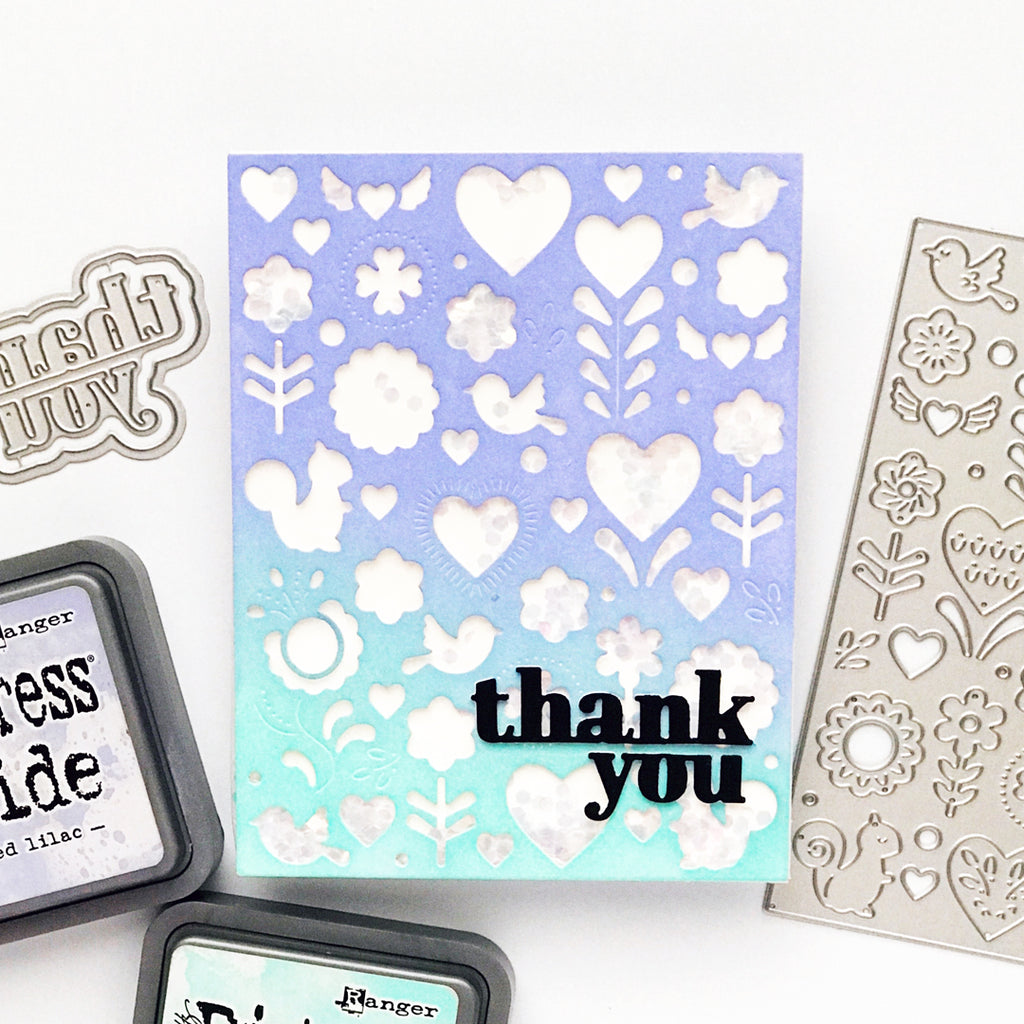 Simon Says Stamp Love Celebration Plate Wafer Die s1118 DieCember Thank You Card