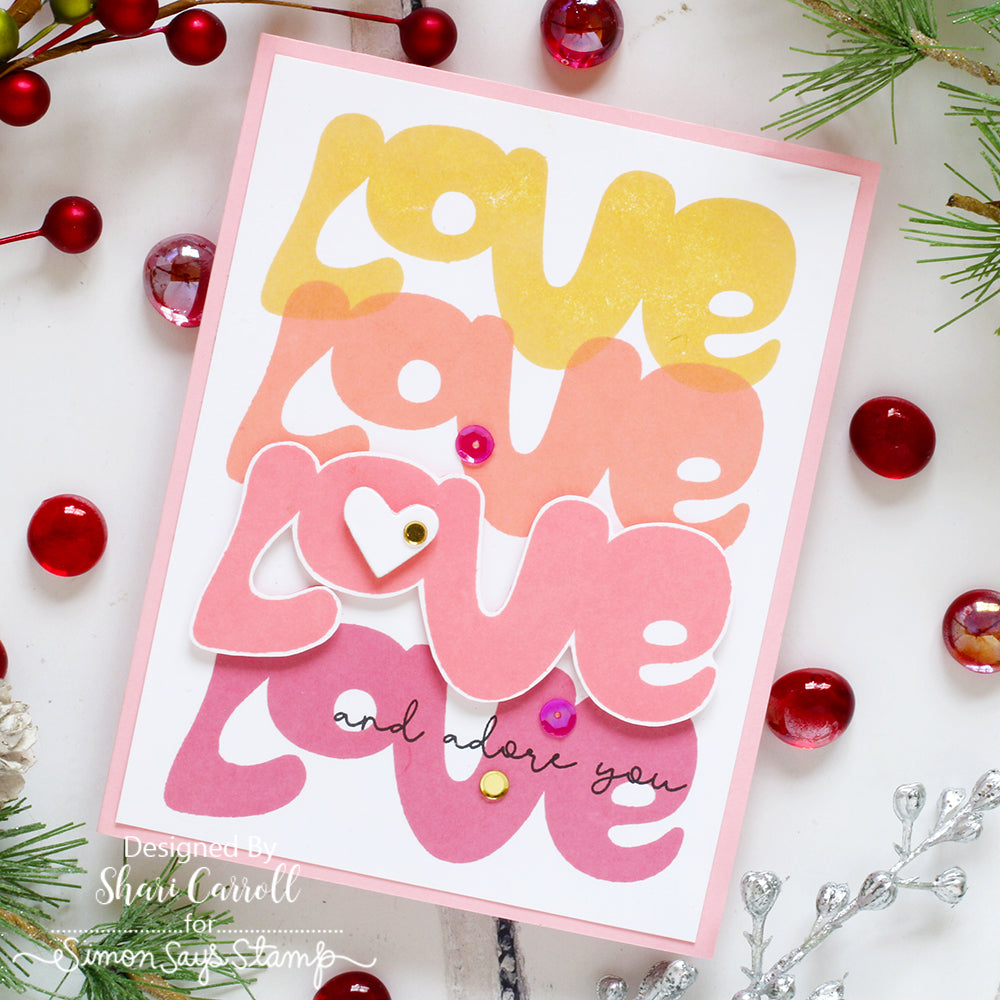 Simon Says Stamp To Love Collection I Want It All Stamps and Coordinating Dies set911sd Love Card
