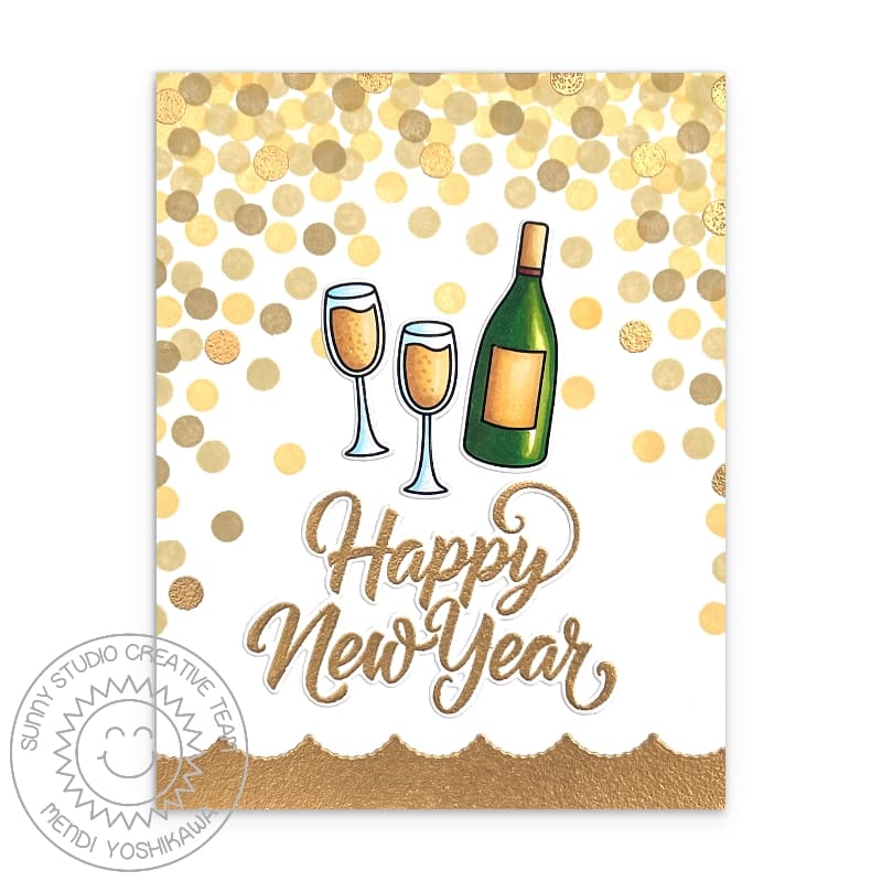 Sunny Studio Love and Light Clear Stamps sscl-363 happy new year