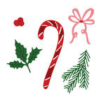 Honey Bee Lovely Layers Candy Cane Dies hbds-llcand Detailed Product Views Holly Sprig
