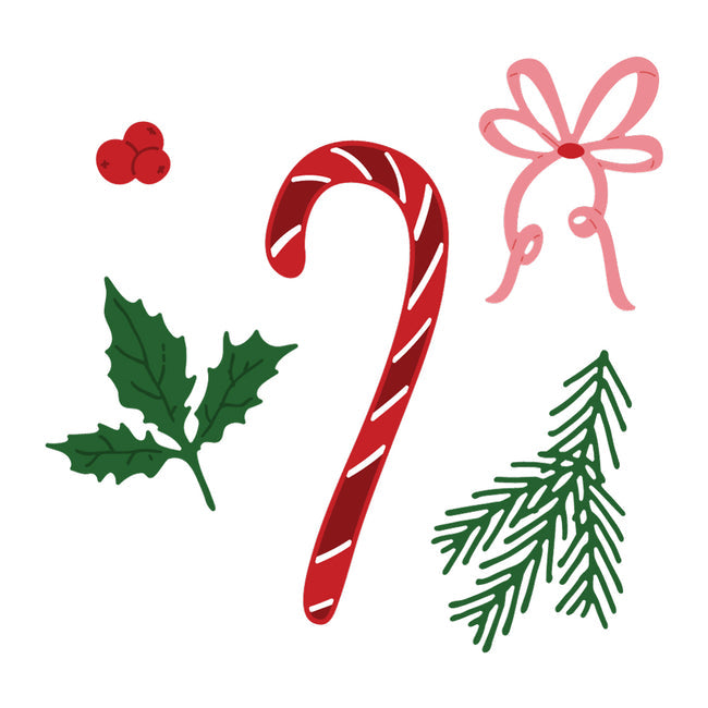 Honey Bee Lovely Layers Candy Cane Dies hbds-llcand Detailed Product Views Holly Sprig
