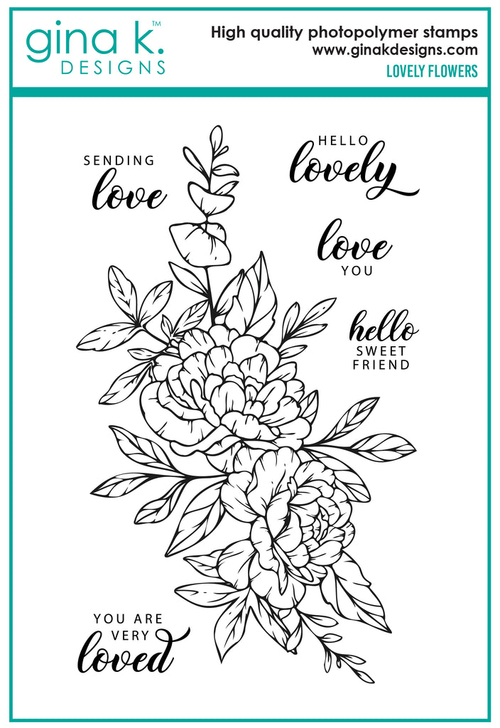 Gina K Designs Lovely Flowers Clear Stamps gkd207