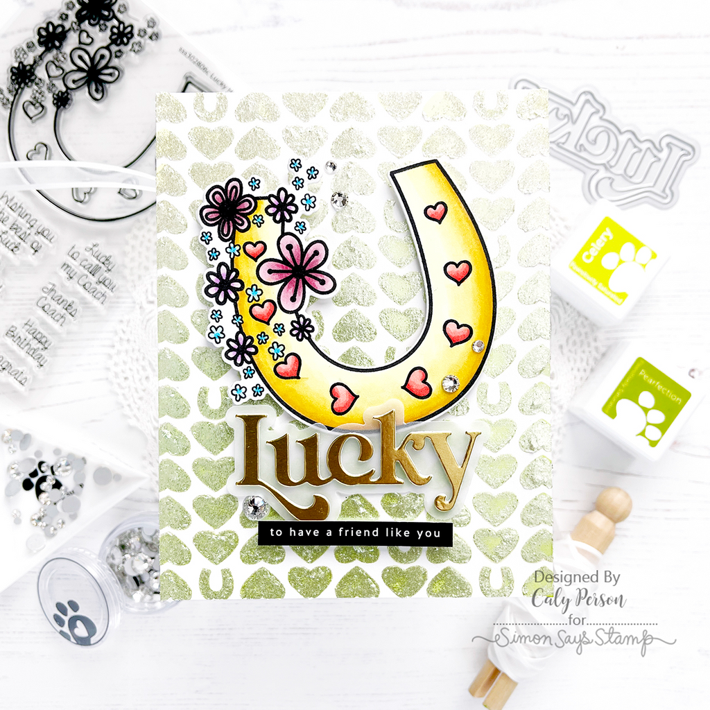 Simon Says Stamps and Dies Lucky Horseshoe set735lh Splendor Lucky Card | color-code:ALT02
