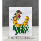 Simon Says Stamps and Dies Lucky Horseshoe set735lh Splendor Lucky Card
