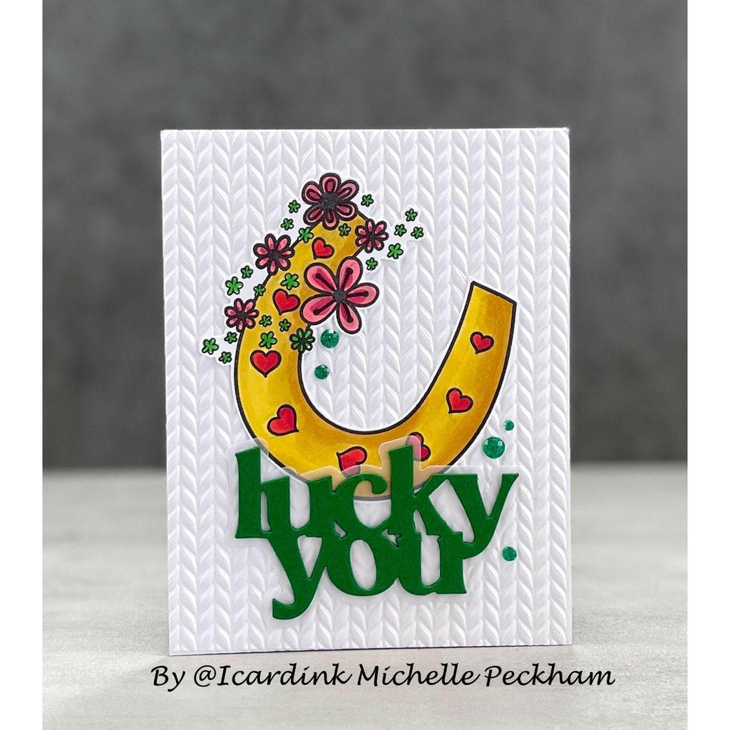 Simon Says Clear Stamps Lucky Horseshoe sss302806c Splendor Lucky Card
