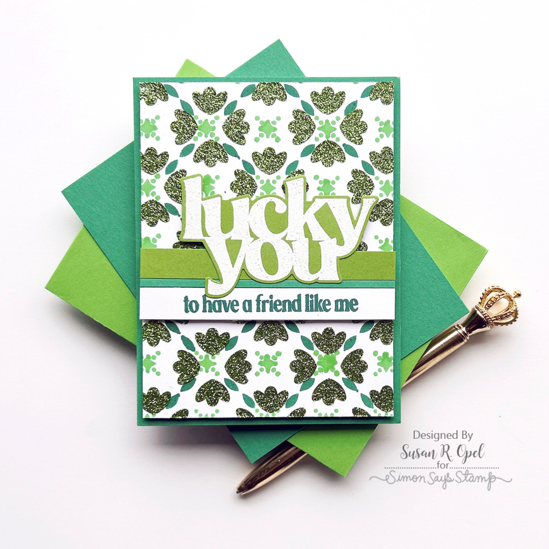 Simon Says Clear Stamps Lucky You Sentiments 3029msc Splendor Lucky Card