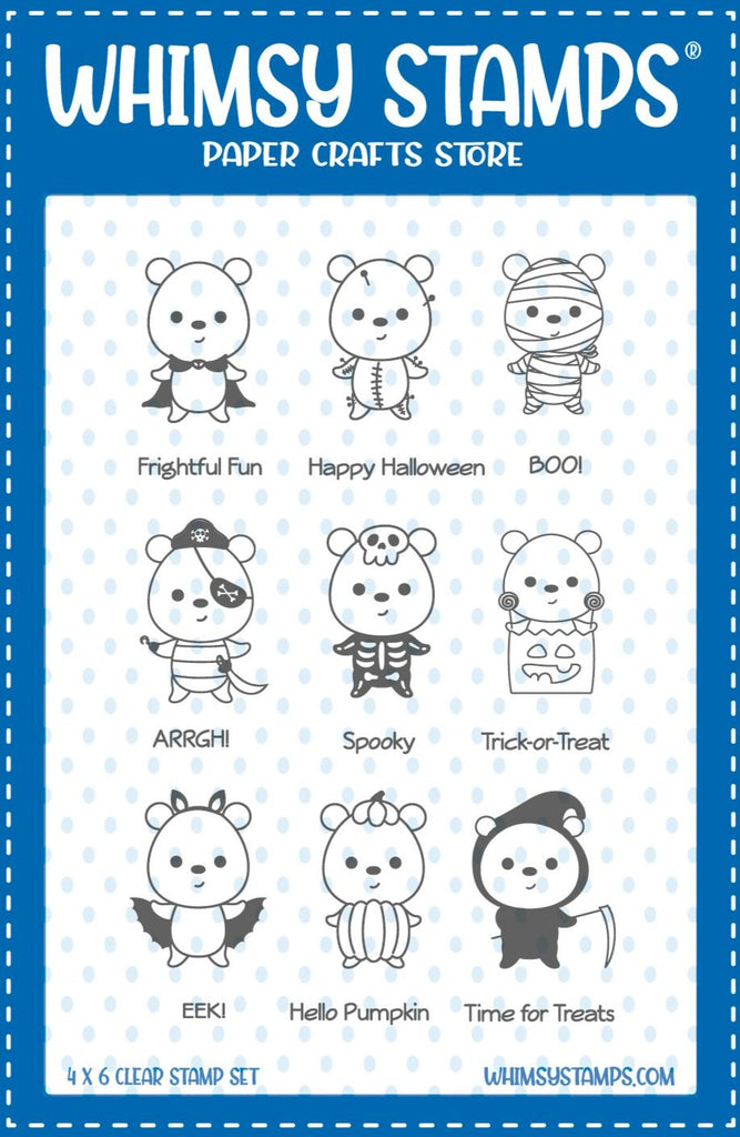 Whimsy Stamps Bearly Halloween Clear Stamps cwsd462