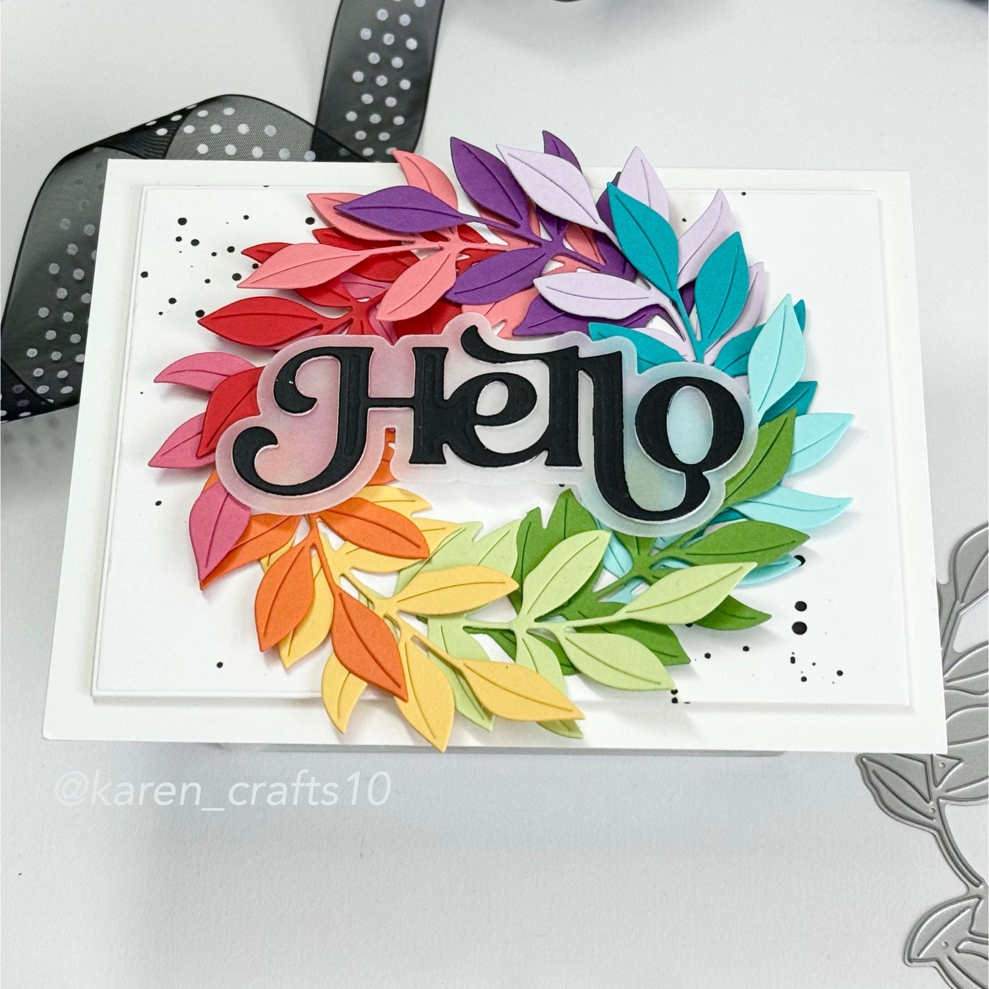 Simon Says Stamp Lush Leaves Wafer Dies s888 Be Bold Hello Card