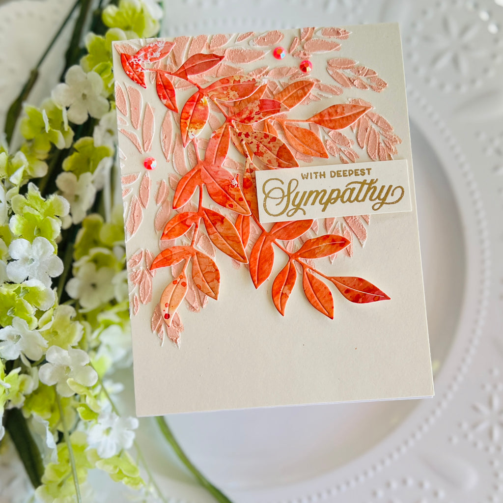Simon Says Stamp Lush Leaves Wafer Dies s888 Be Bold Sympathy Card