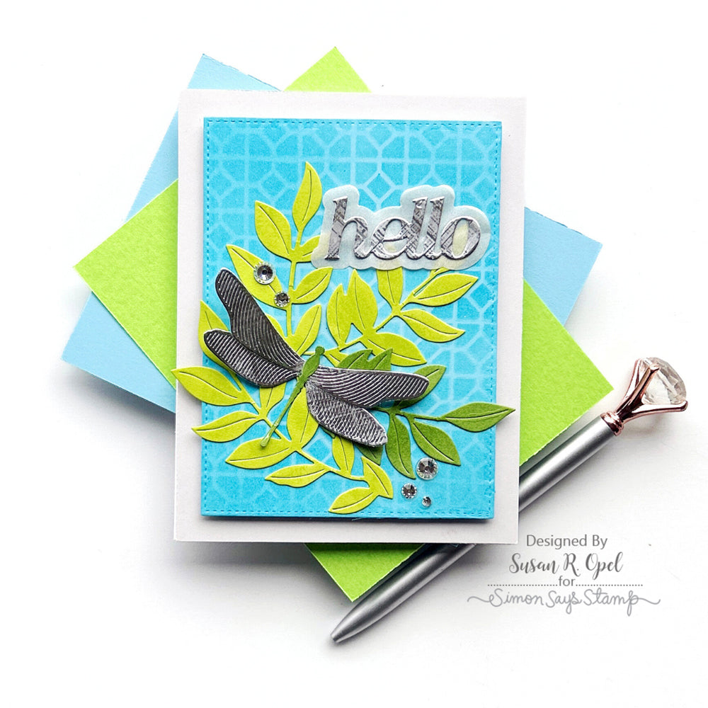 Simon Says Stamp Lush Leaves Wafer Dies s888 Be Bold Hello Card
