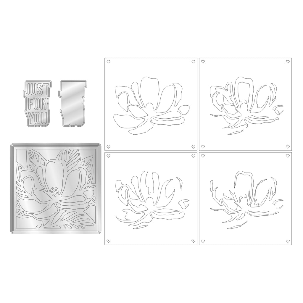 Stamps By Me Magnolia Dreams Die and Stencil Set 160824a templates