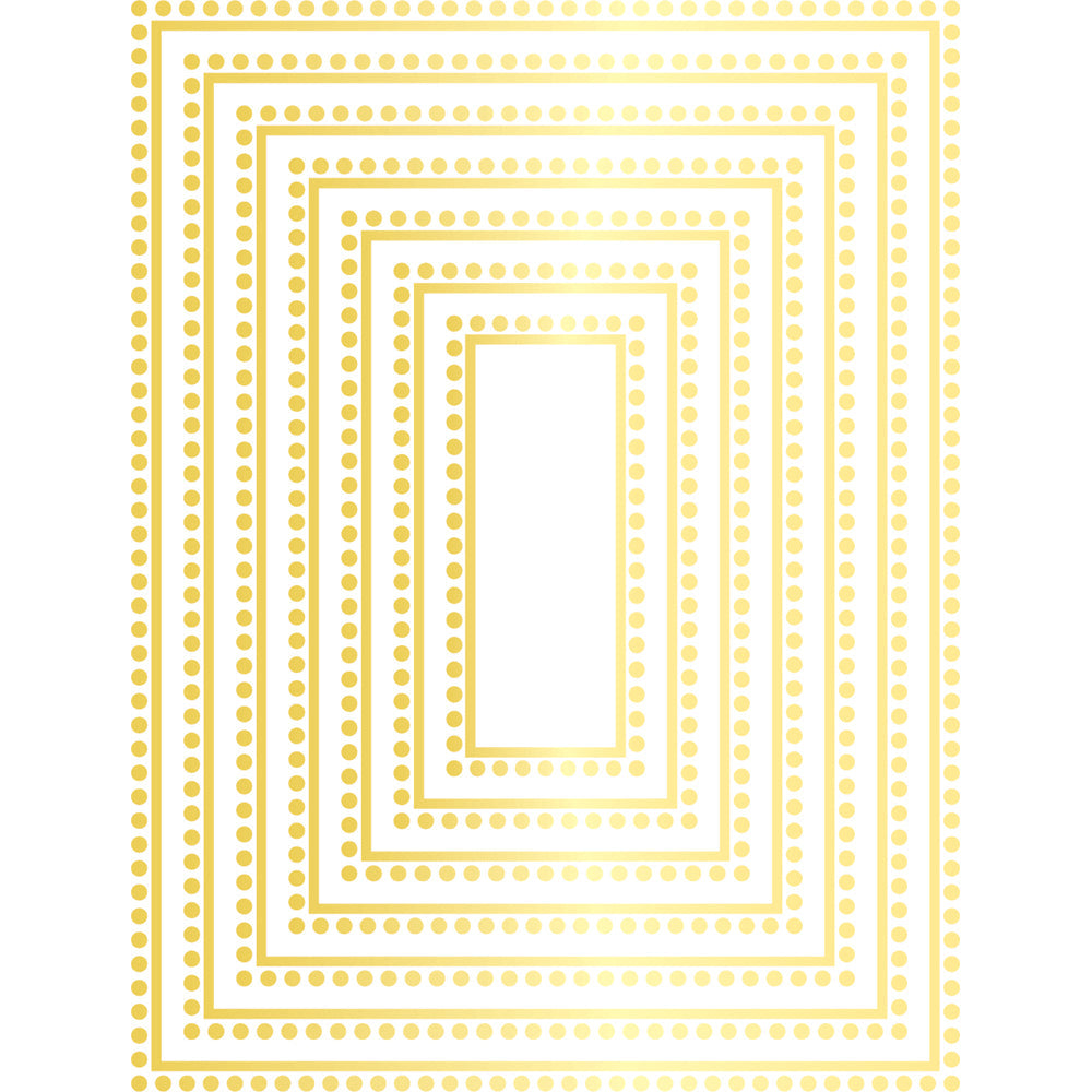 Memory Box Rectangle Dot Border Hot Foil Plate mbf010