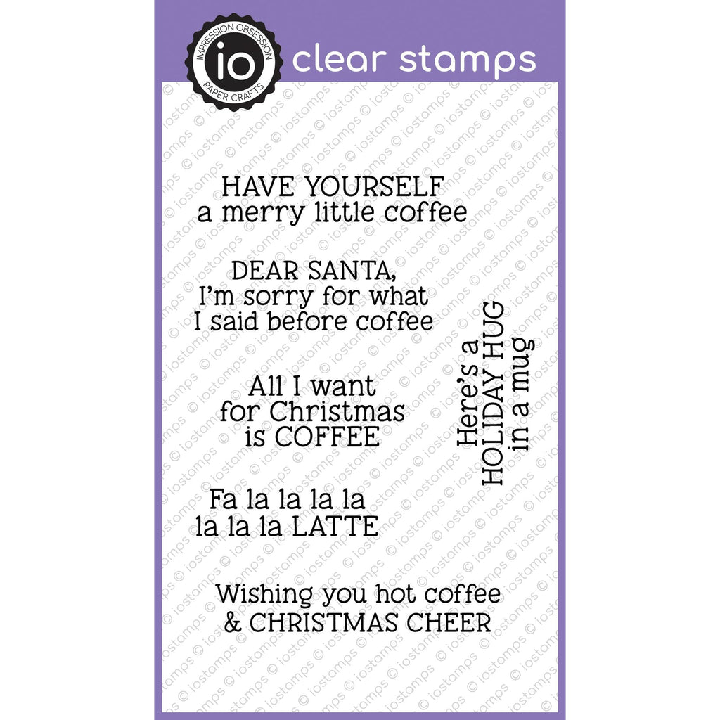 Impression Obsession Clear Stamps CHRISTMAS COFFEE SAYINGS Clear Stamps MC1151