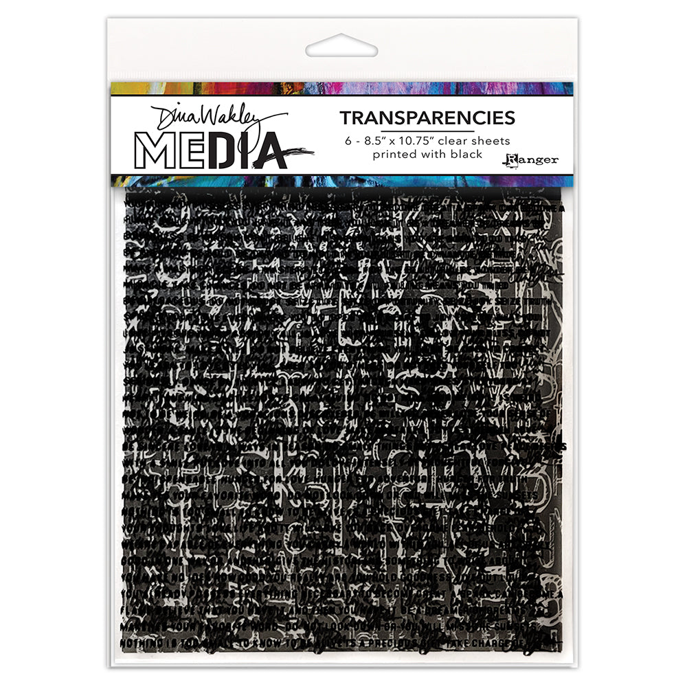 Dina Wakley Typography Set 1 Media Transparencies Ranger mda82651