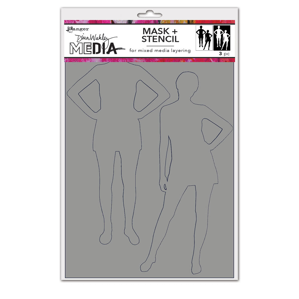 Dina Wakley Ranger Old School Silhouettes Stencils mds83108